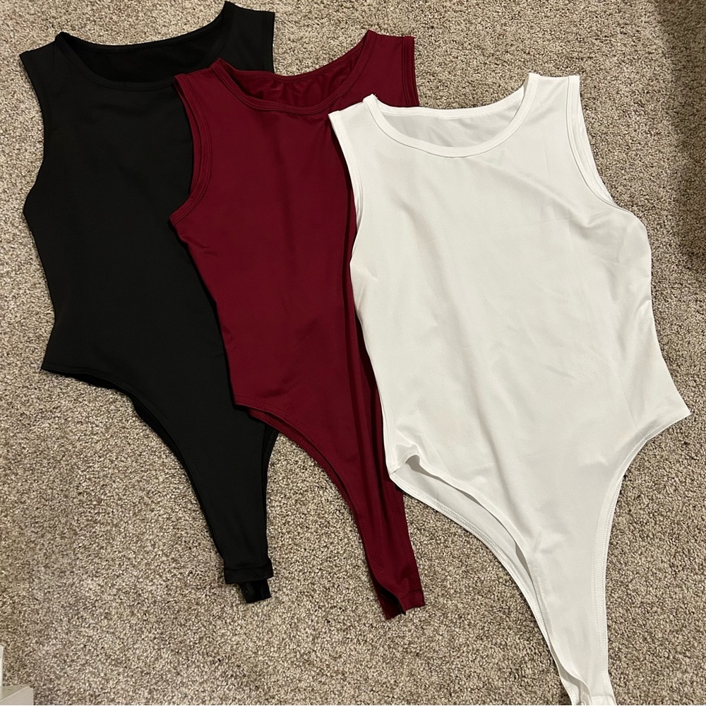 Scoop Neck Bodysuits - Group of 3